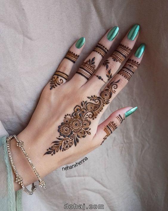 Front Hand Simple Mehndi Design Back Side