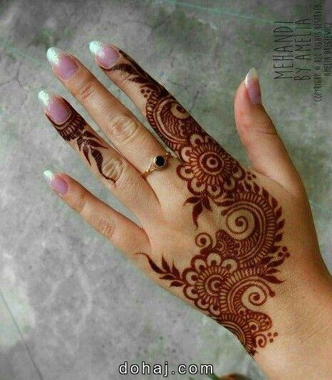 Front Hand Simple Mehndi Design Flower