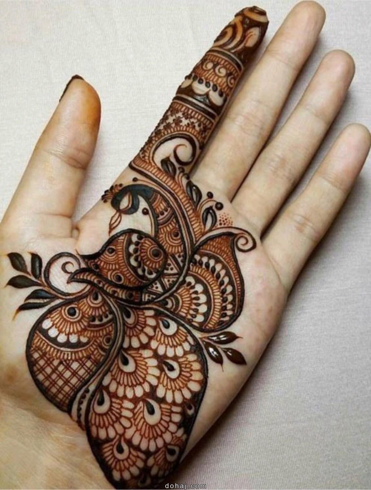 Front Hand Simple Mehndi Design Palm