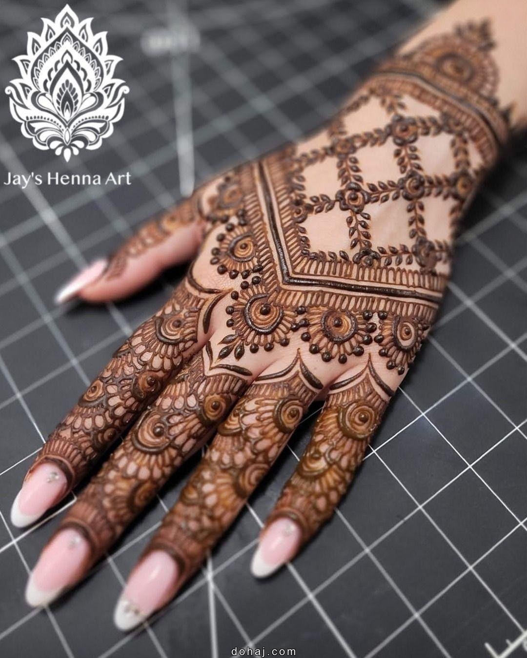 Full Hand Back Side Mehndi Design