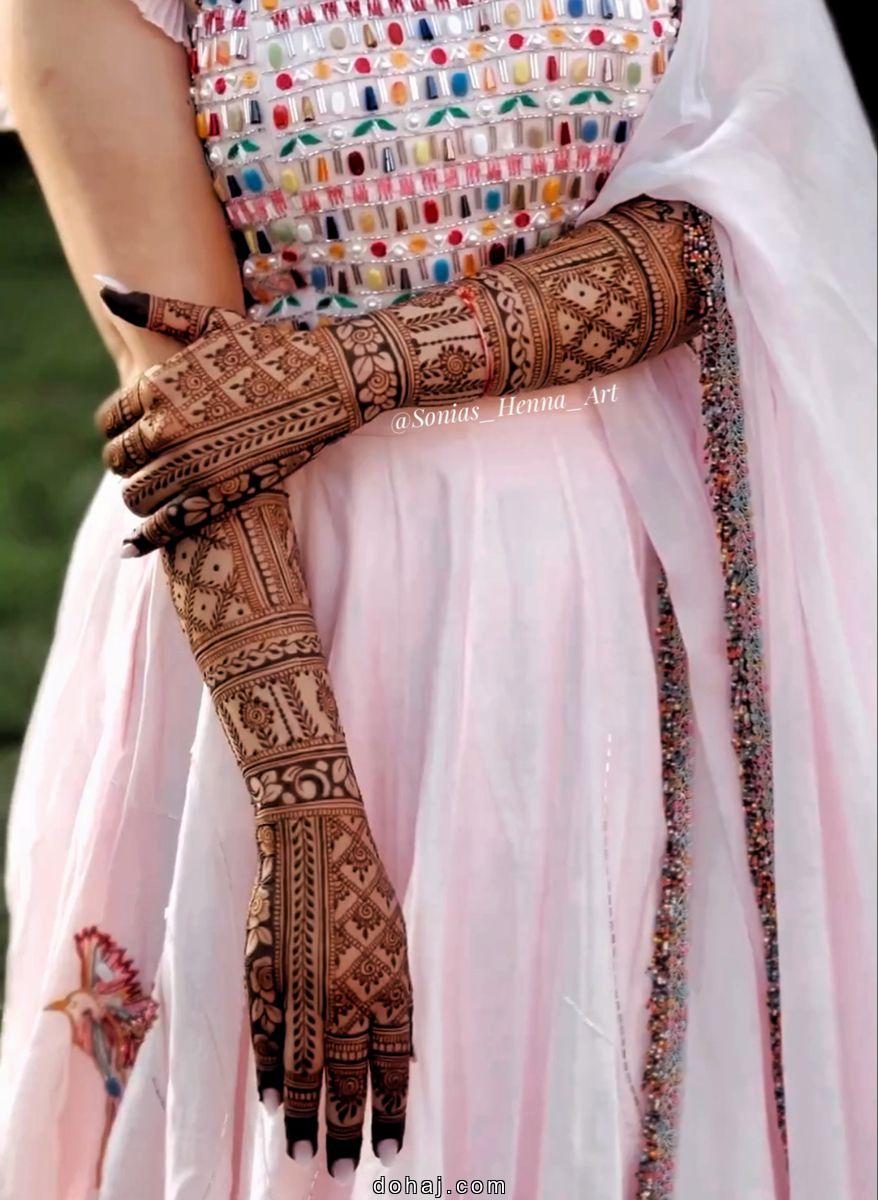 Full Hand Bridal Mehndi Design Back Side