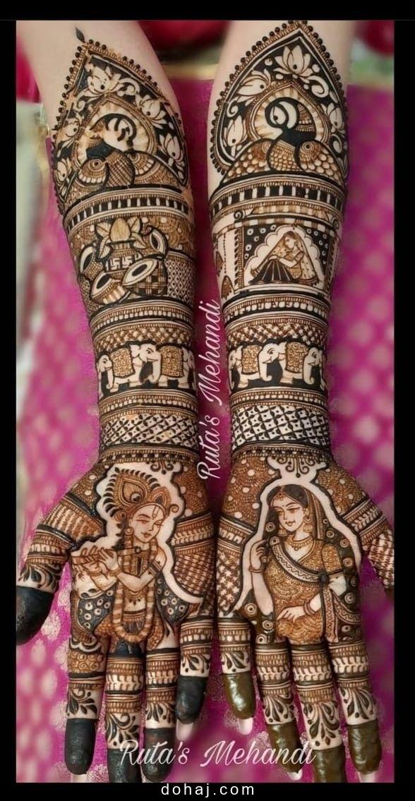 Full Hand Bridal Mehndi Design Front And Back