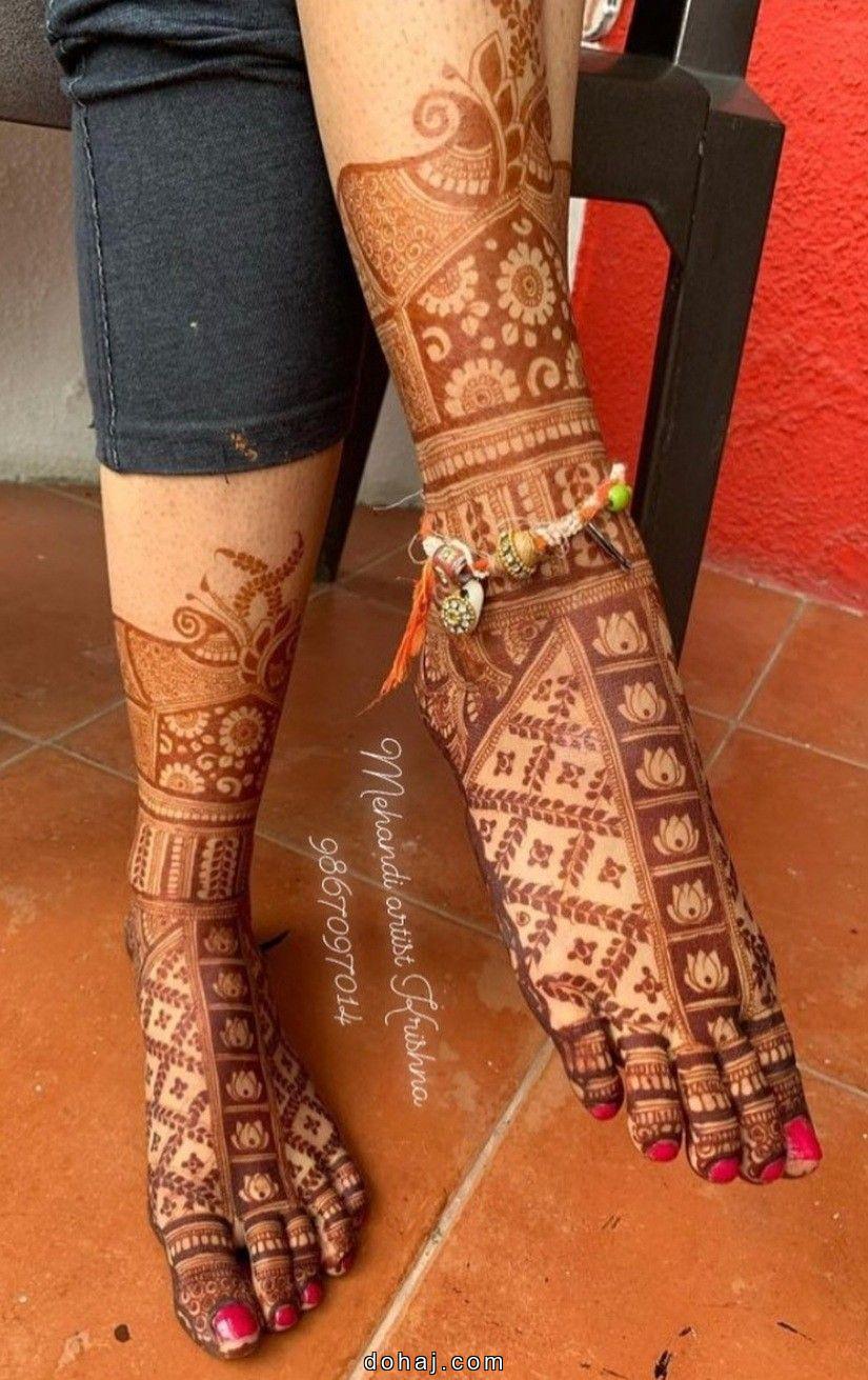 Full Hand Bridal Mehndi Design Front And Back