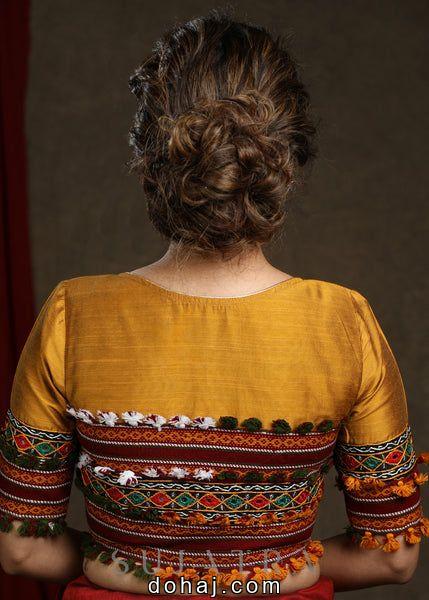 Georgette Saree Blouse Back Neck Designs