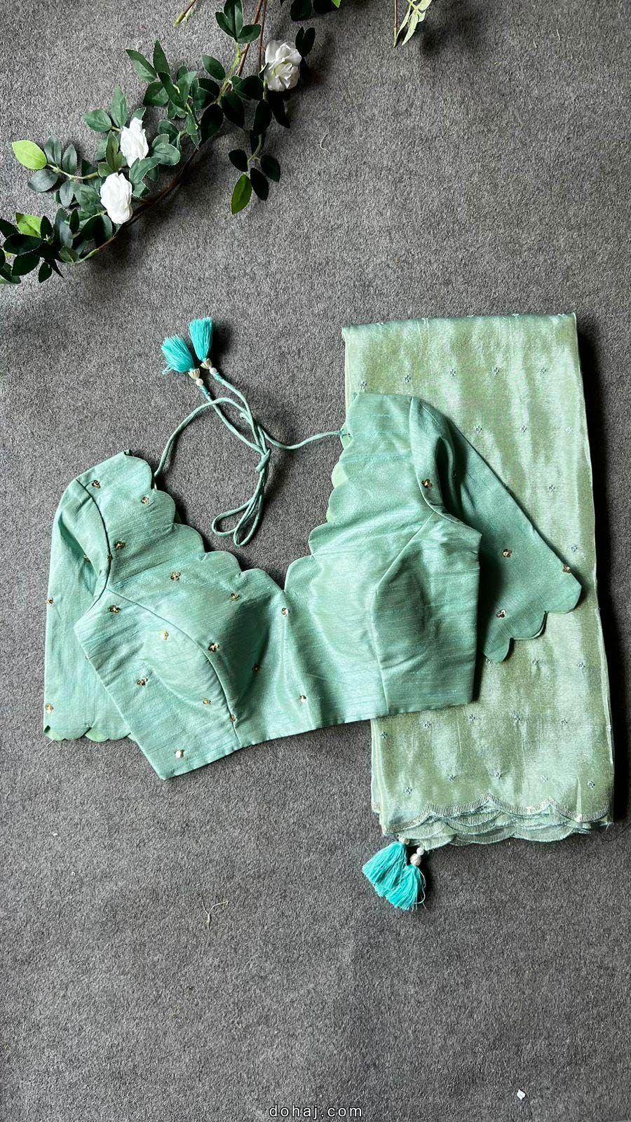 Georgette Saree Blouse Back Neck Designs