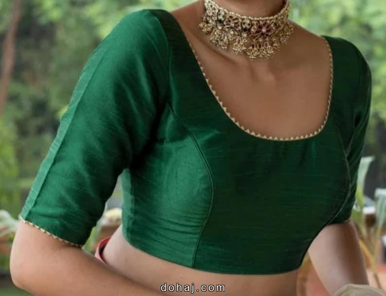 Gold Tissue Saree Blouse Designs