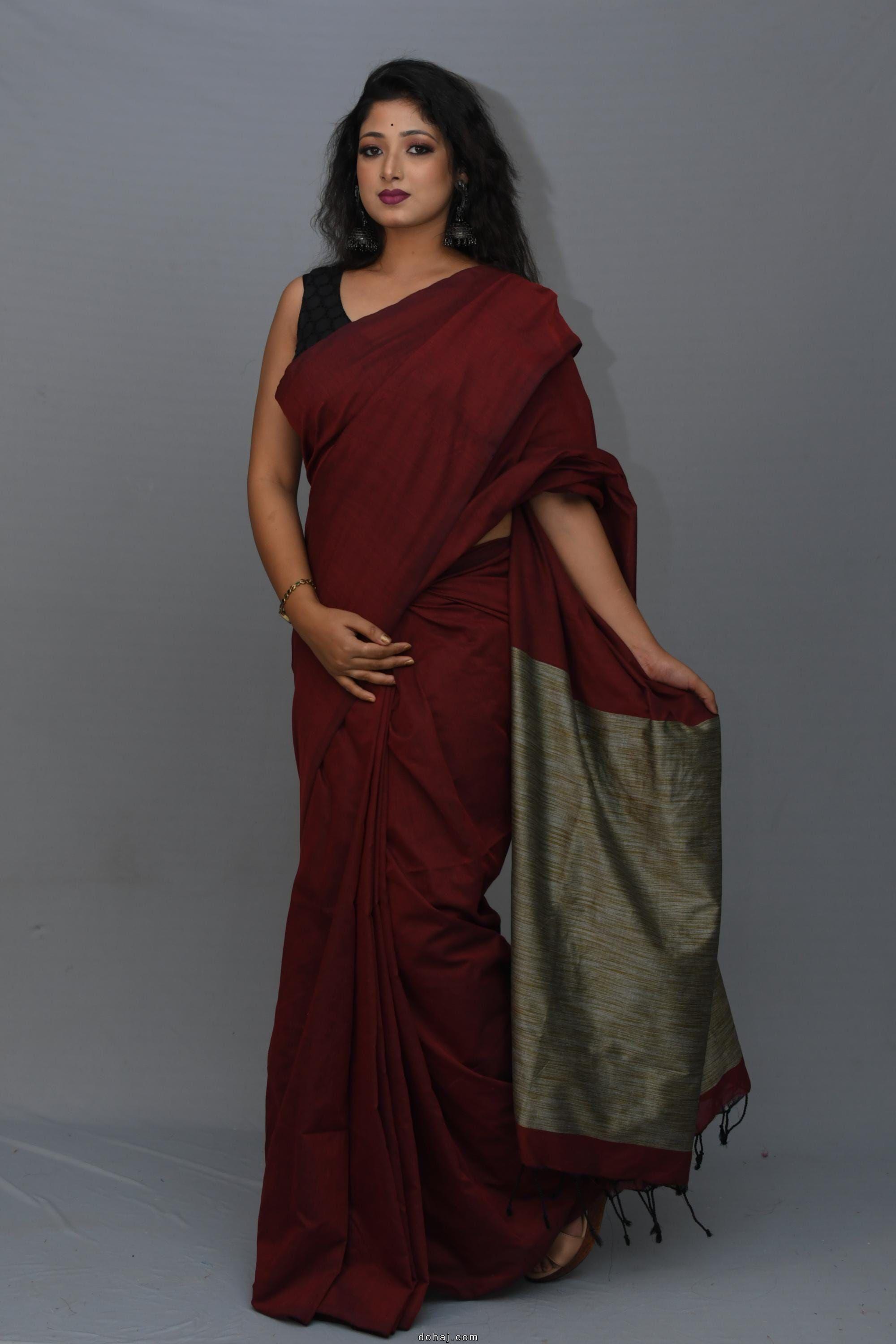 Golden Saree Blouse Combination