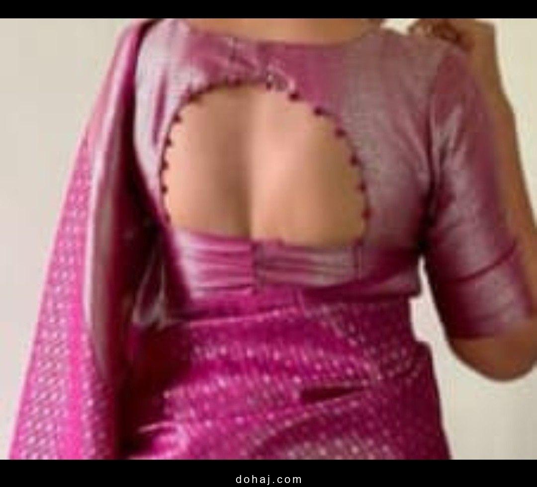Half Saree Blouse Back Neck Designs