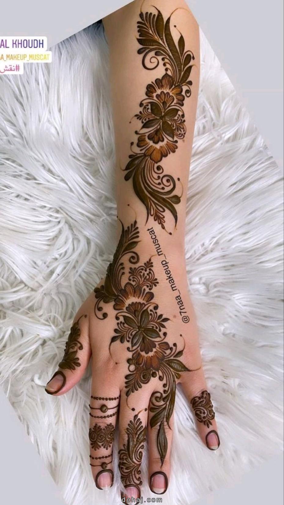 Henna Simple Arabic Henna Royal Front Hand Mehndi Design