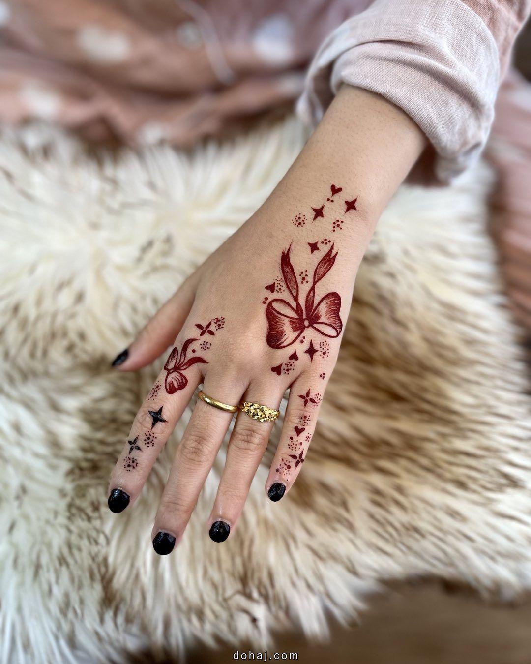 Henna Tattoo Stylish Back Hand Mehndi Design