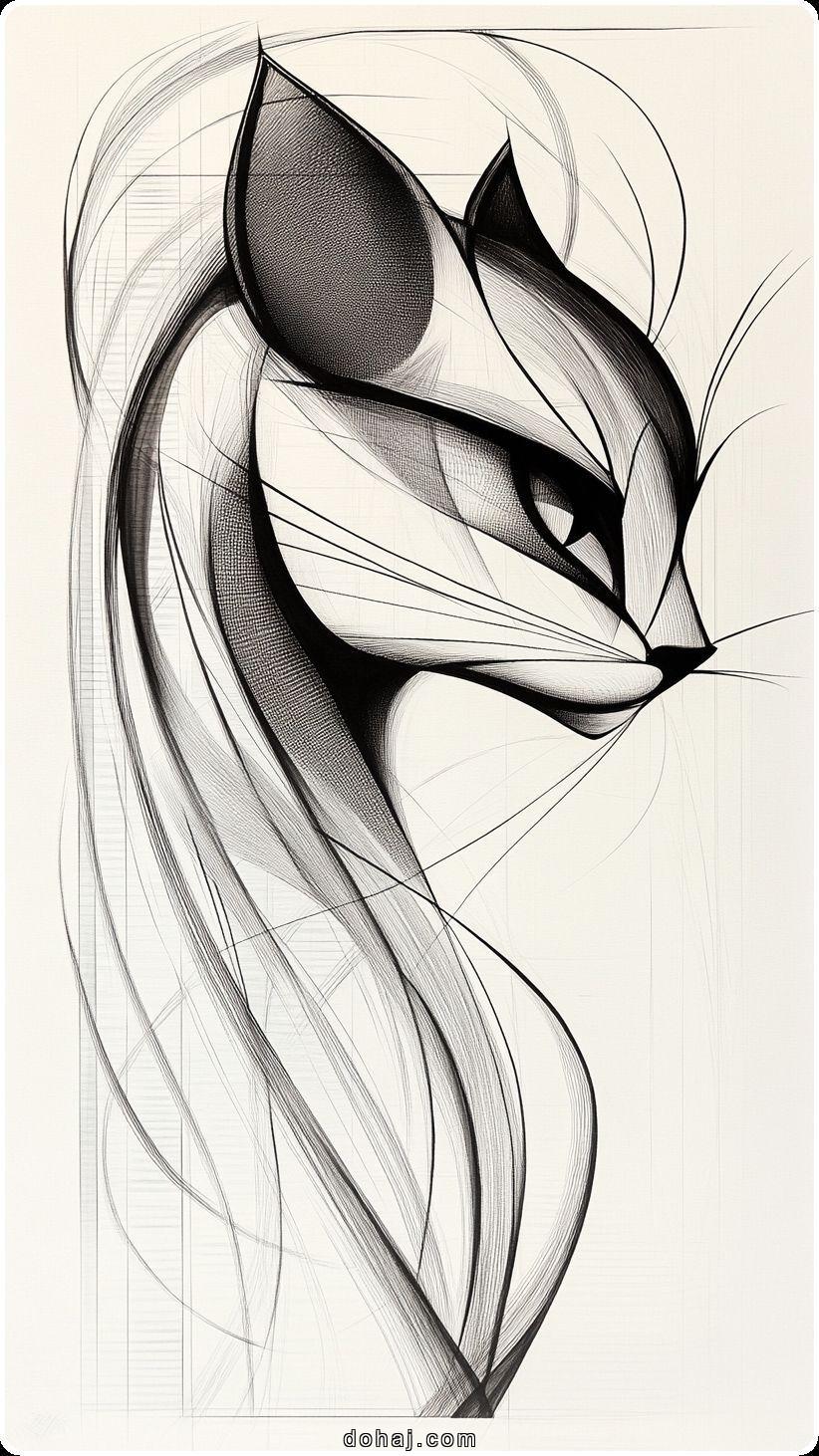 Japanese Cat Drawing