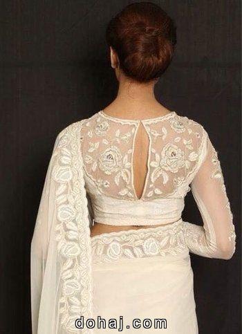 Kathpadar Saree Blouse Back Neck Designs