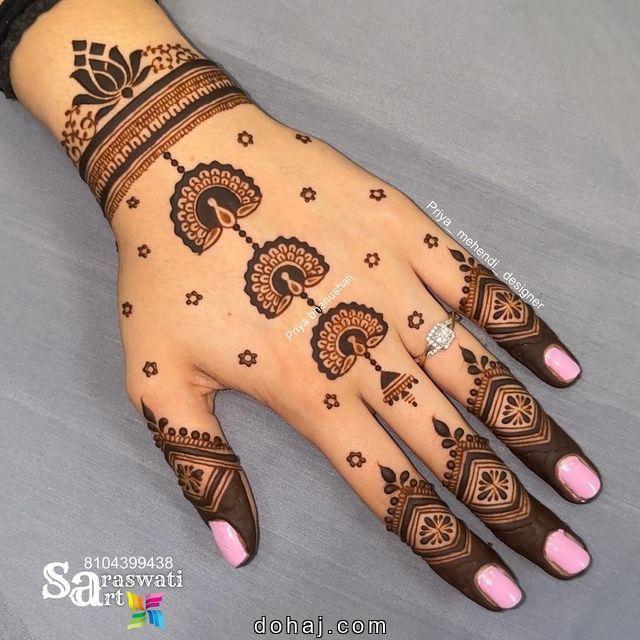 Khafif Mehndi Design Back Hand