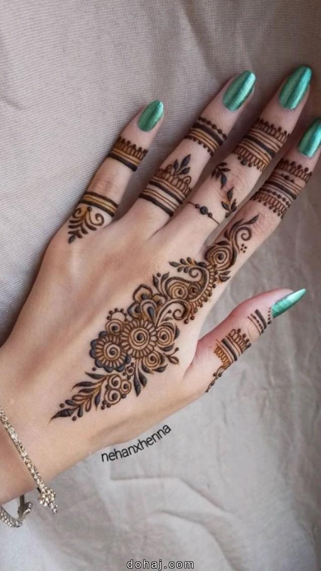 Khafif Mehndi Design Front Hand Simple