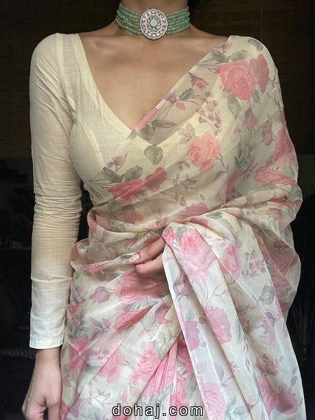 Lavender Pattu Saree Blouse Designs