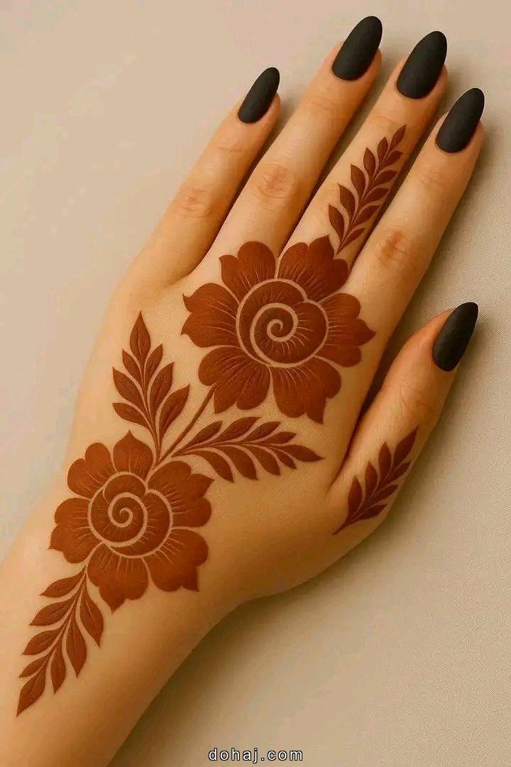 Lotus Mehndi Design Front Hand