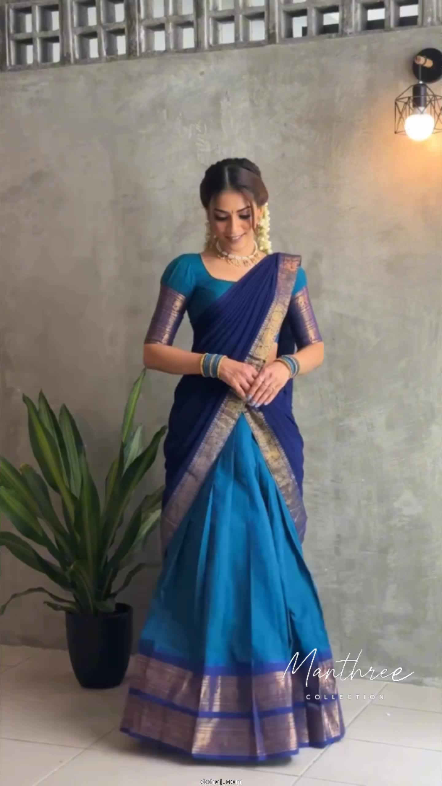 Maroon Saree With Black Blouse