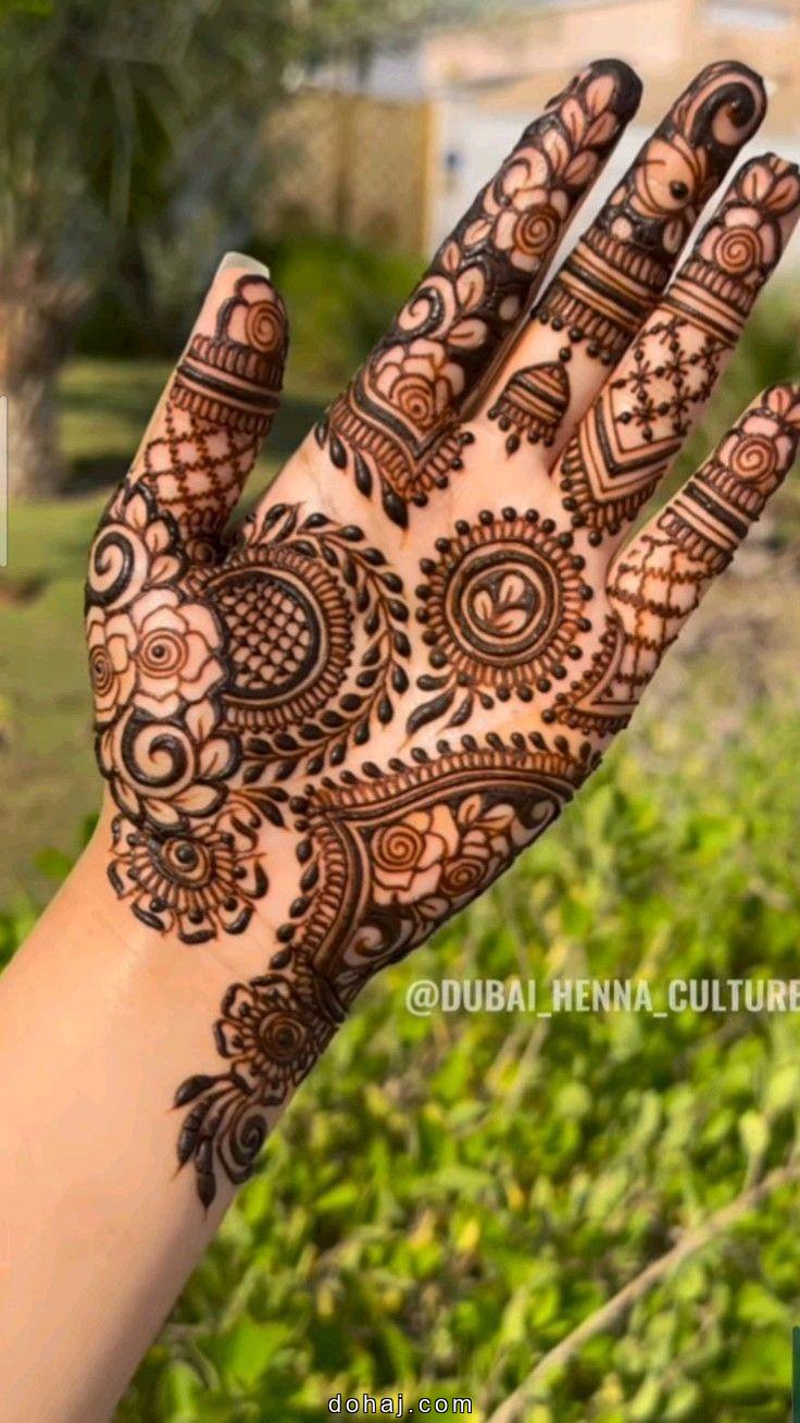 Mehndi Design Easy And Beautiful Images (Front Hand) Flower