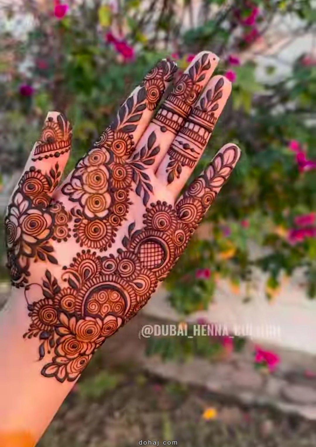Mehndi Design Simple Front Hand Flower