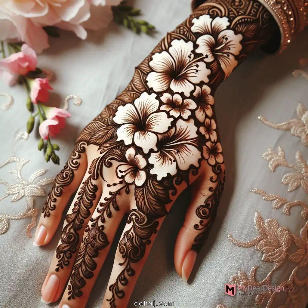Middle Flower Mehndi Design