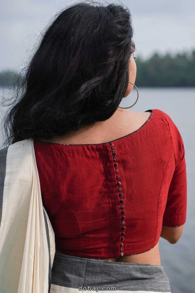 Neck Back Side Nauvari Saree Blouse Back Designs