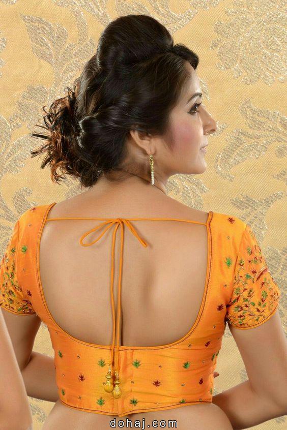 Neck Organza Saree Blouse Designs