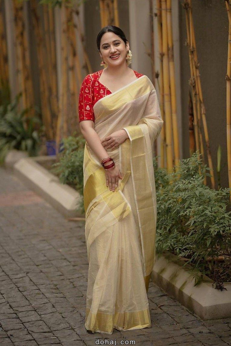Neck Organza Saree Blouse Designs
