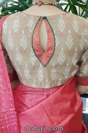 Net Boat Neck Blouse Designs