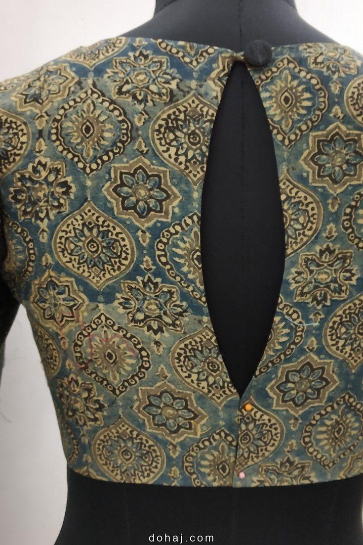 Paithani Boat Neck Back Side Blouse Design