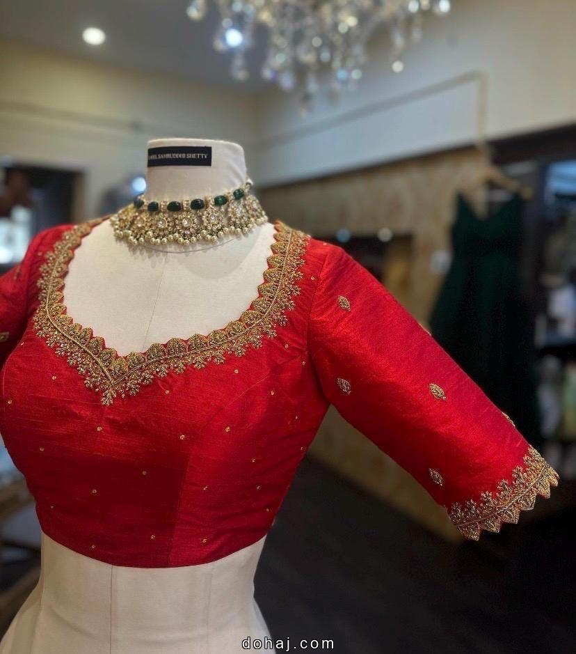 Paithani Simple Silk Saree Blouse Designs Back Neck