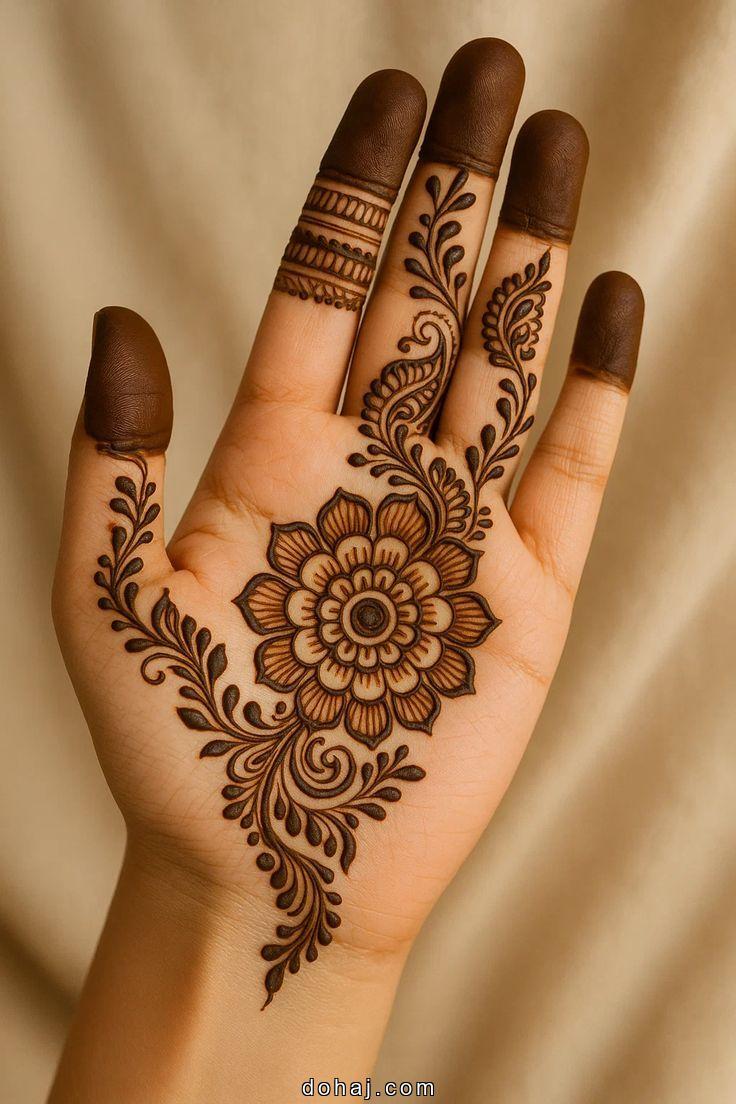 Palm Mehndi Design Simple Front Hand Arabic