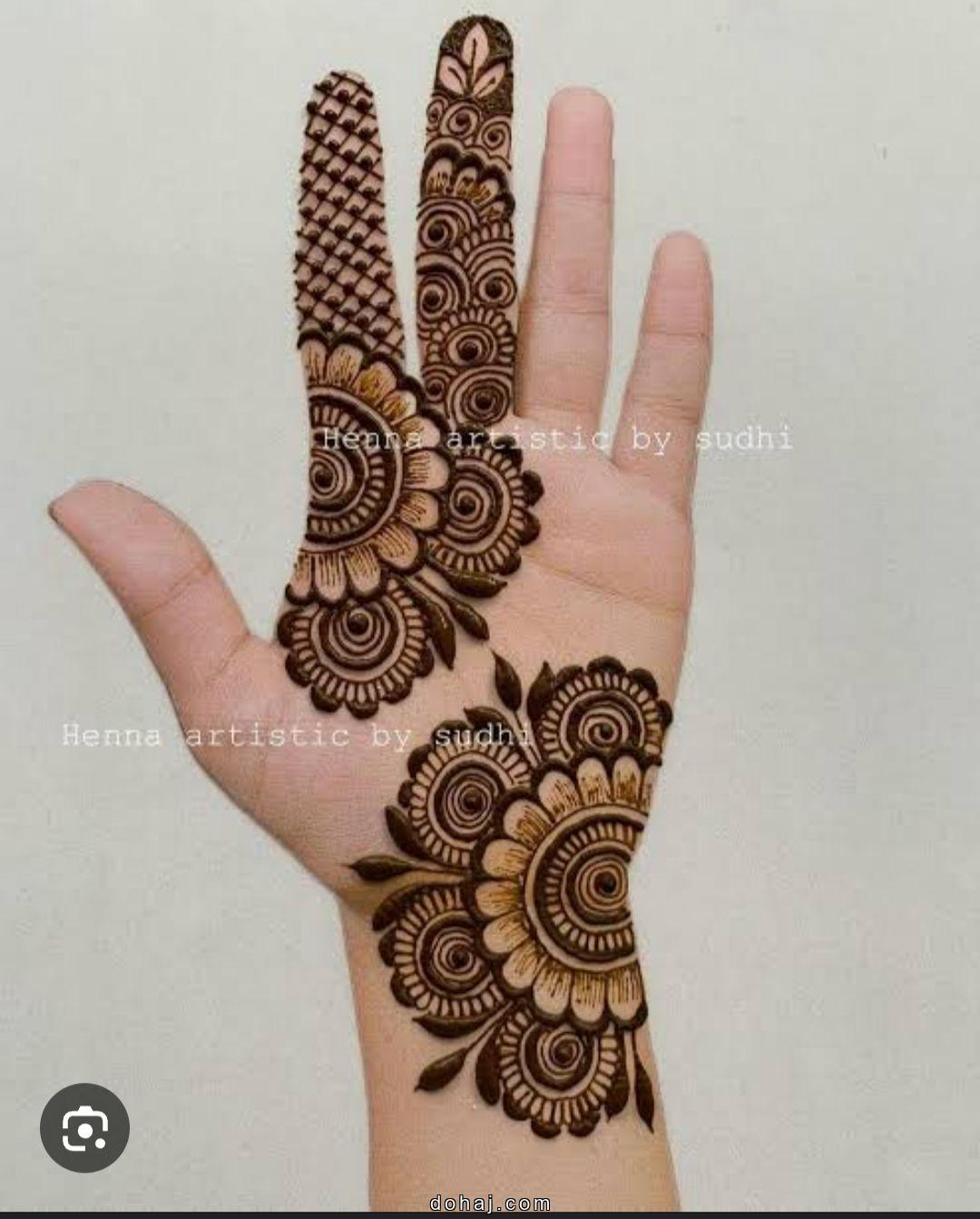 Palm Mehndi Design Simple Front Hand