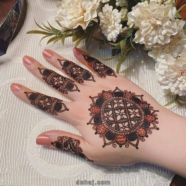 Palm Mehndi Easy Simple Circle Mehndi Design