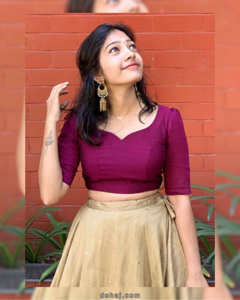 Pattu Lehenga Blouse Designs