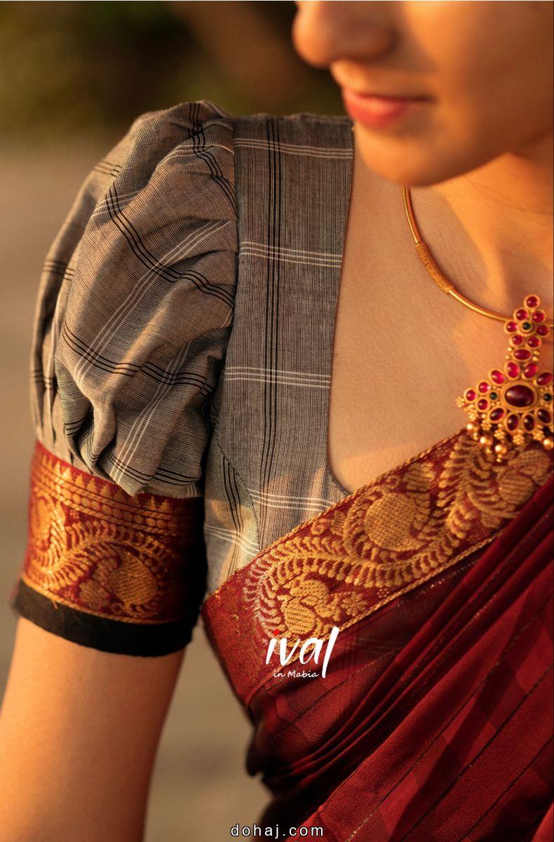 Pattu Red Saree With Green Blouse Designs