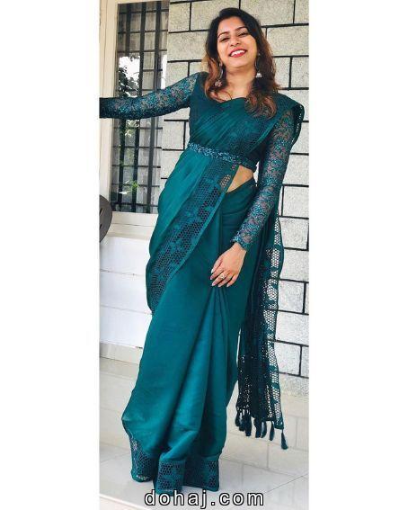 Piping Latest Patch Work Blouse Designs 2018