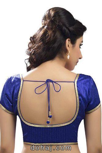 Plain Satin Saree Blouse Designs