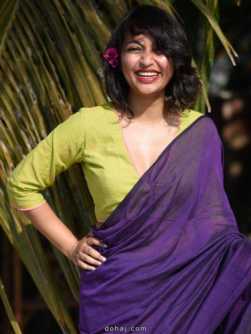 Purple Saree Blouse Designs