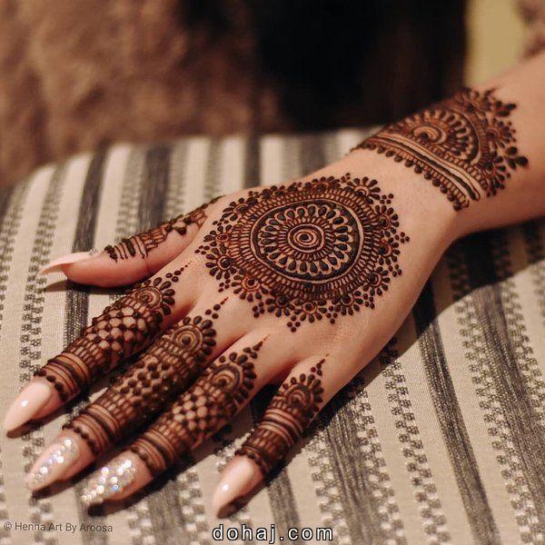 Round Shape Front Hand Easy Circle Mehndi Design