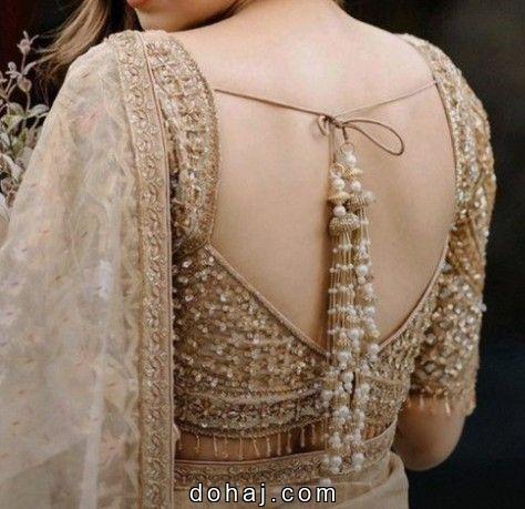 Silk Saree Back Neck Latest Blouse Designs