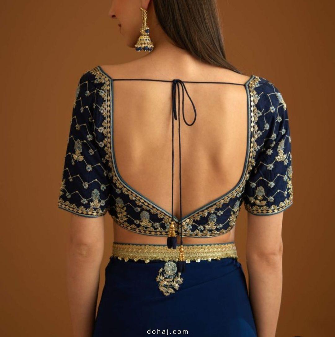 Silk Saree Blouse Back Neck Designs