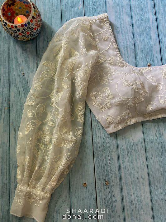 Silk Saree Modern Boat Neck Blouse Designs