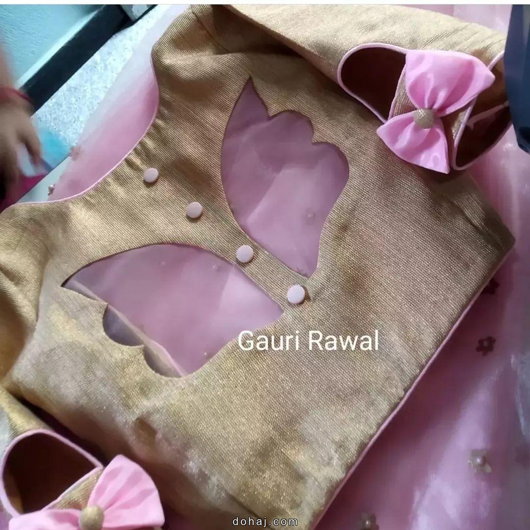 Silk Saree Simple Aari Work Blouse Designs