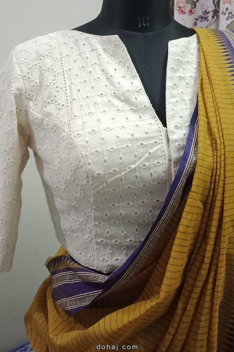 Silk Saree Simple Blouse Designs