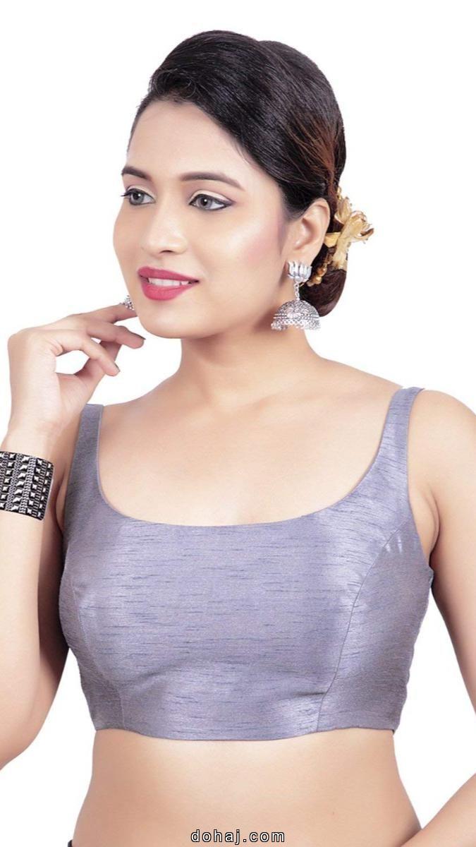 Silk Saree Trendy V Neck Blouse Designs