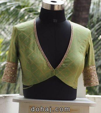 Silk Saree Wedding Aari Work Blouse Hand Designs