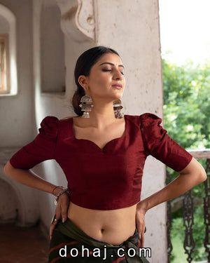 Silk Traditional Back Neck Latest Blouse Designs