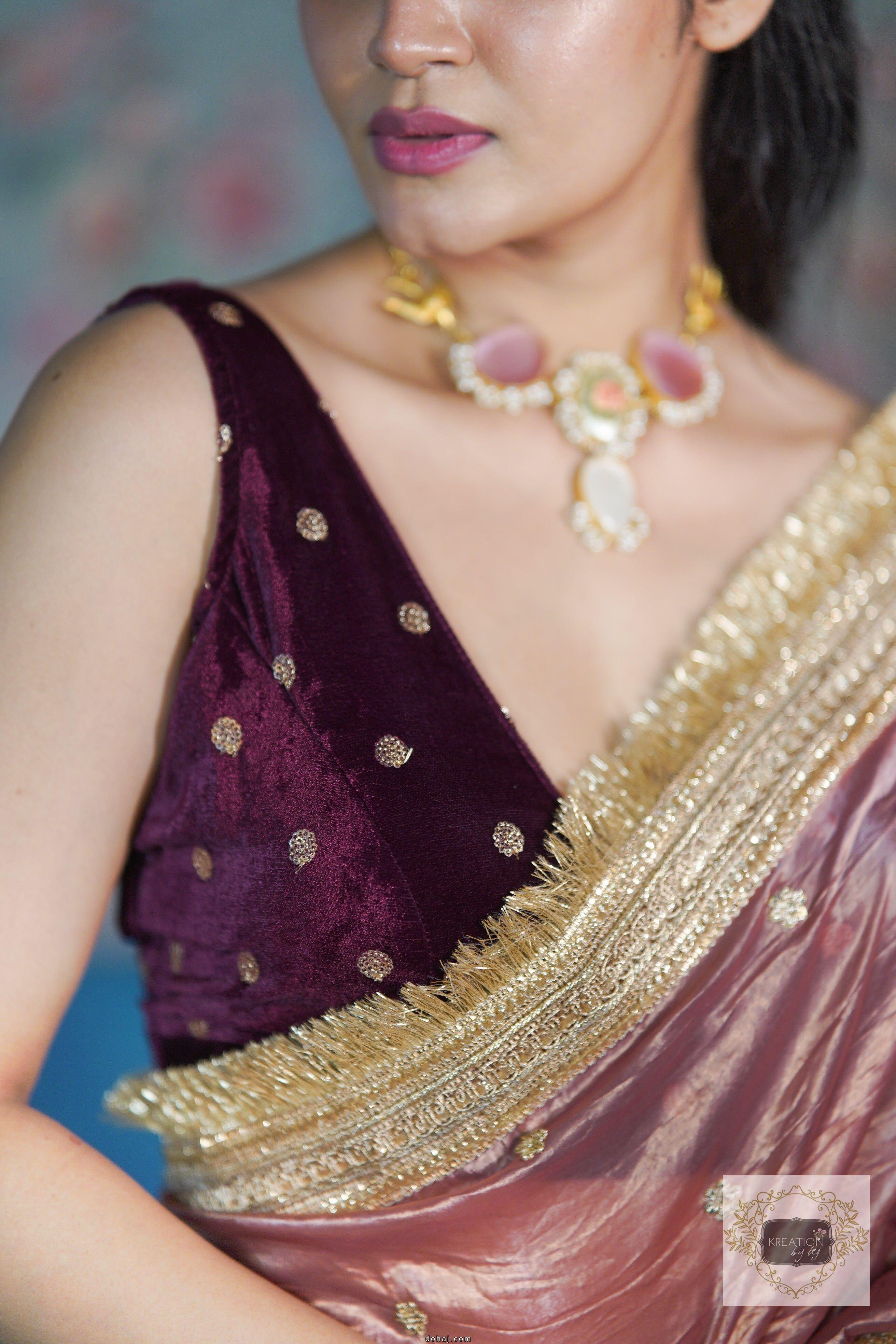 Silk Traditional Back Neck Latest Blouse Designs