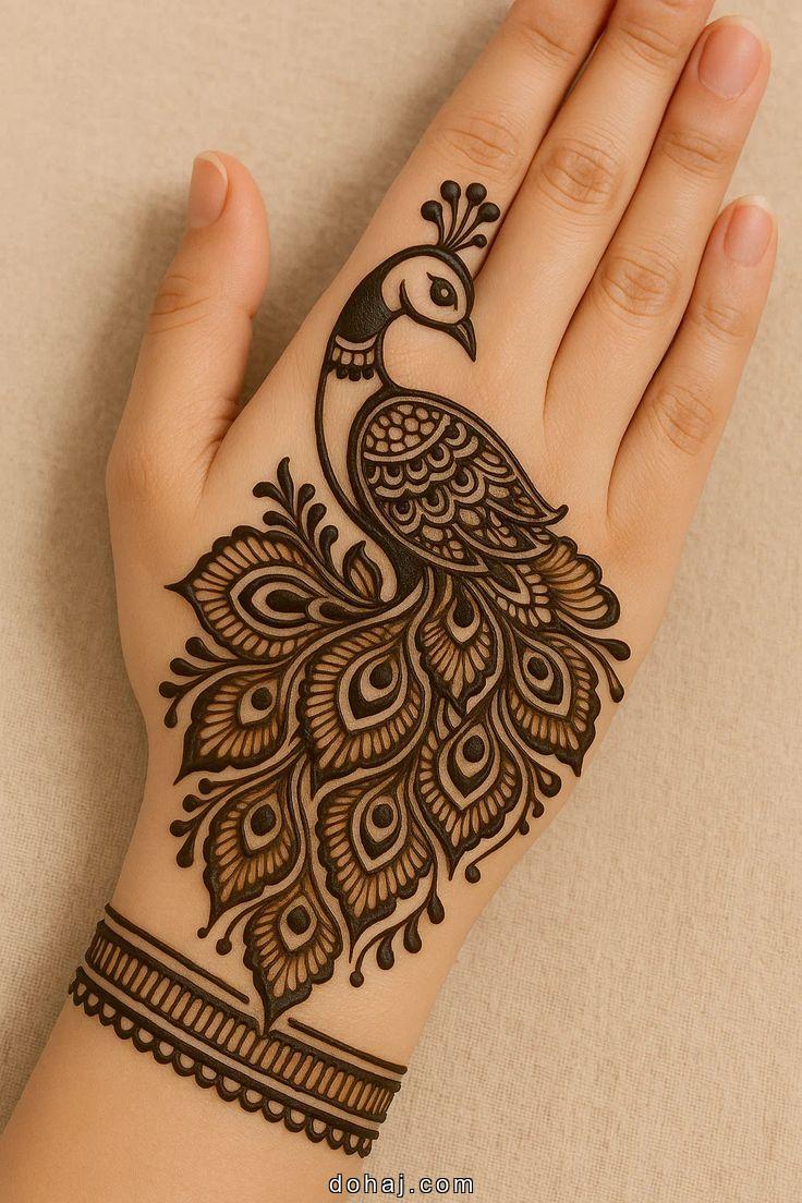 Simple Aesthetic Mehndi Design Front Hand