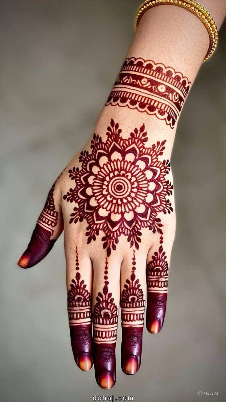Simple Back Side Mehndi Design Front Hand